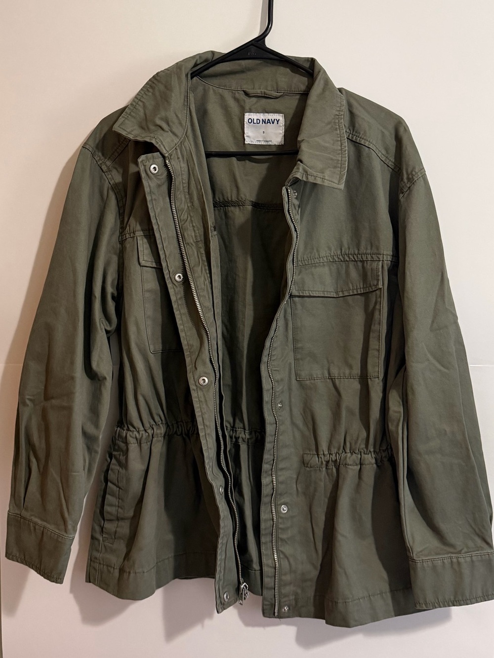 Old Navy Military-Style Drawstring Jacket in Olive